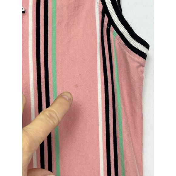 For The People Women's Size Small Pink/Black/White Sleeveless Striped Hoodie - Picture 7 of 8
